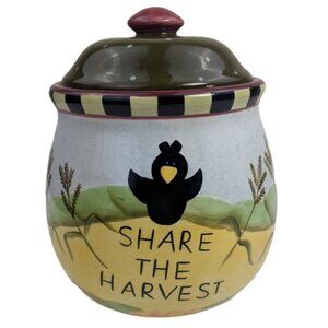 Share the Harvest 7.5 in Cookie Jar Kitchen Ceramic Container